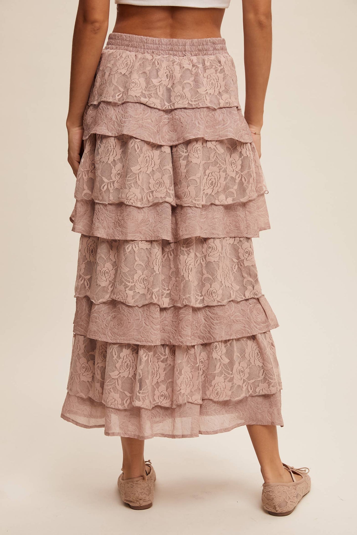 Lace Tiered Maxi Skirt