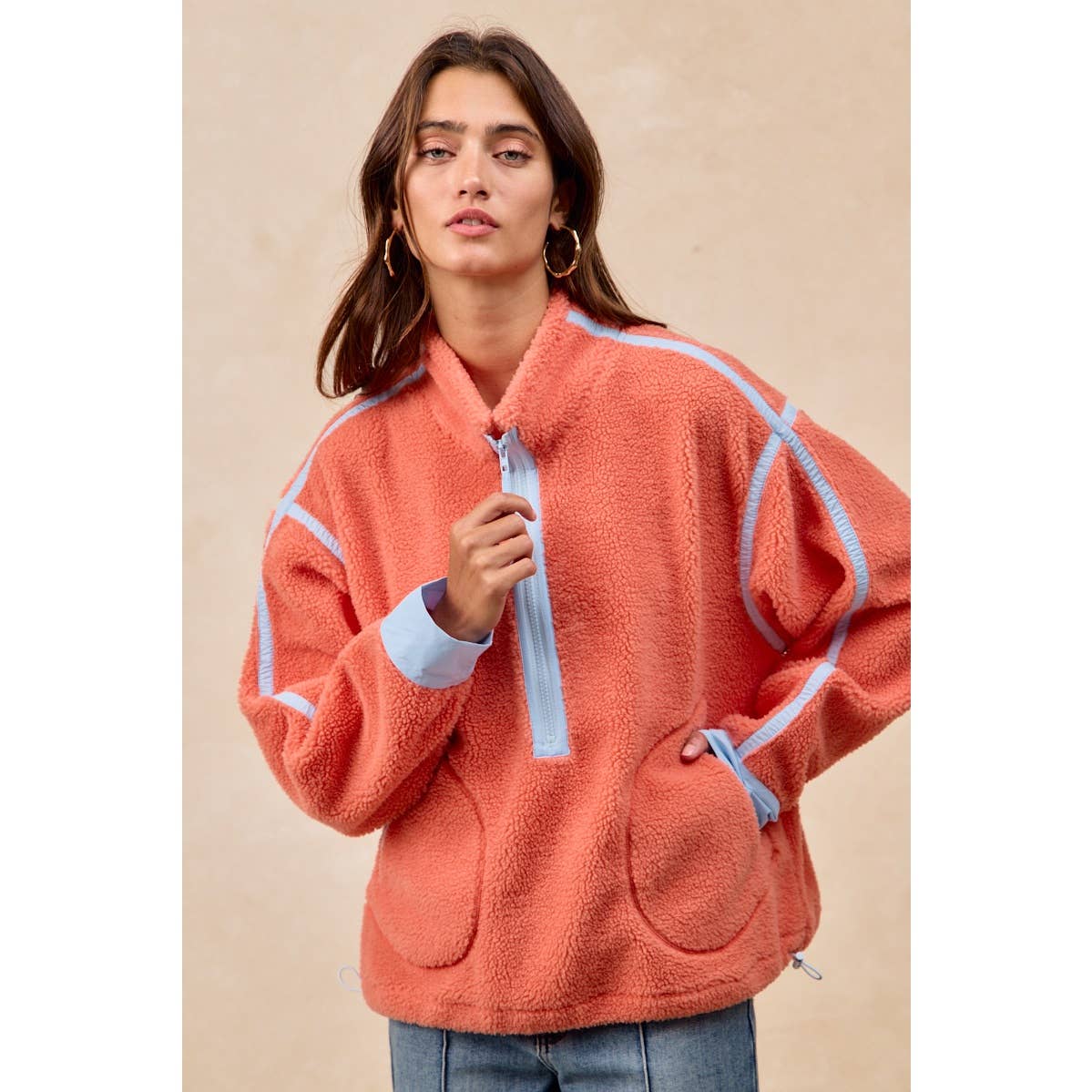 HALF ZIP UP SHERPA JACKET
