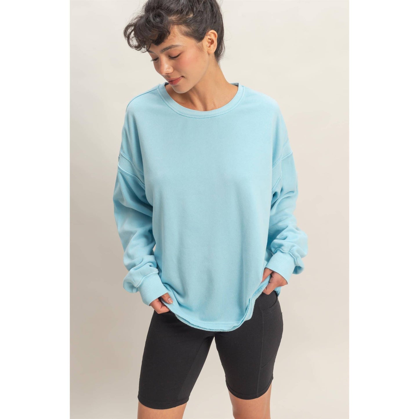 Oversized Cross Detail Open Back Sweatshirt