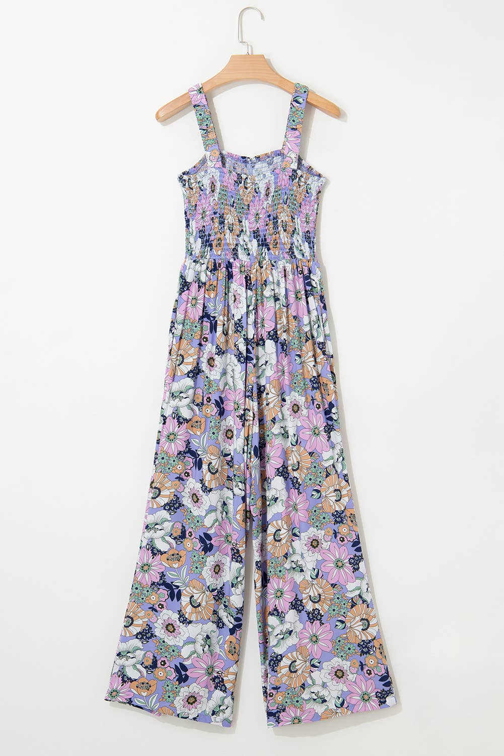 Roxane | Floral Smocked High Waist Square Neck Jumpsuit