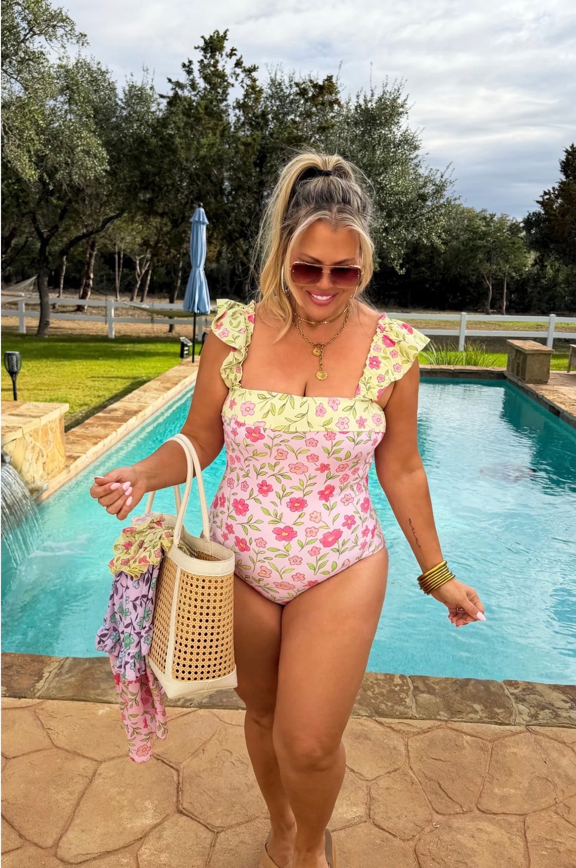 Blakely One piece Bathing Suit/ Skirt Set