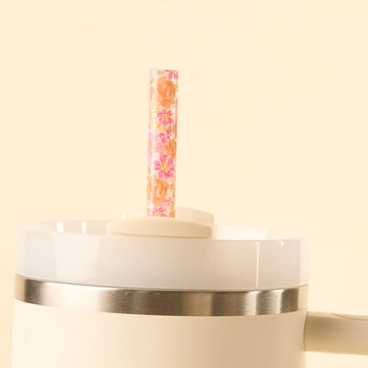 40 oz Tumbler Straw Set-Secret Garden Pink