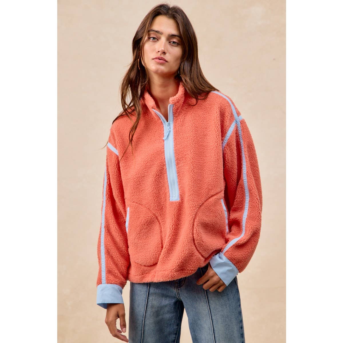 HALF ZIP UP SHERPA JACKET