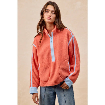 HALF ZIP UP SHERPA JACKET