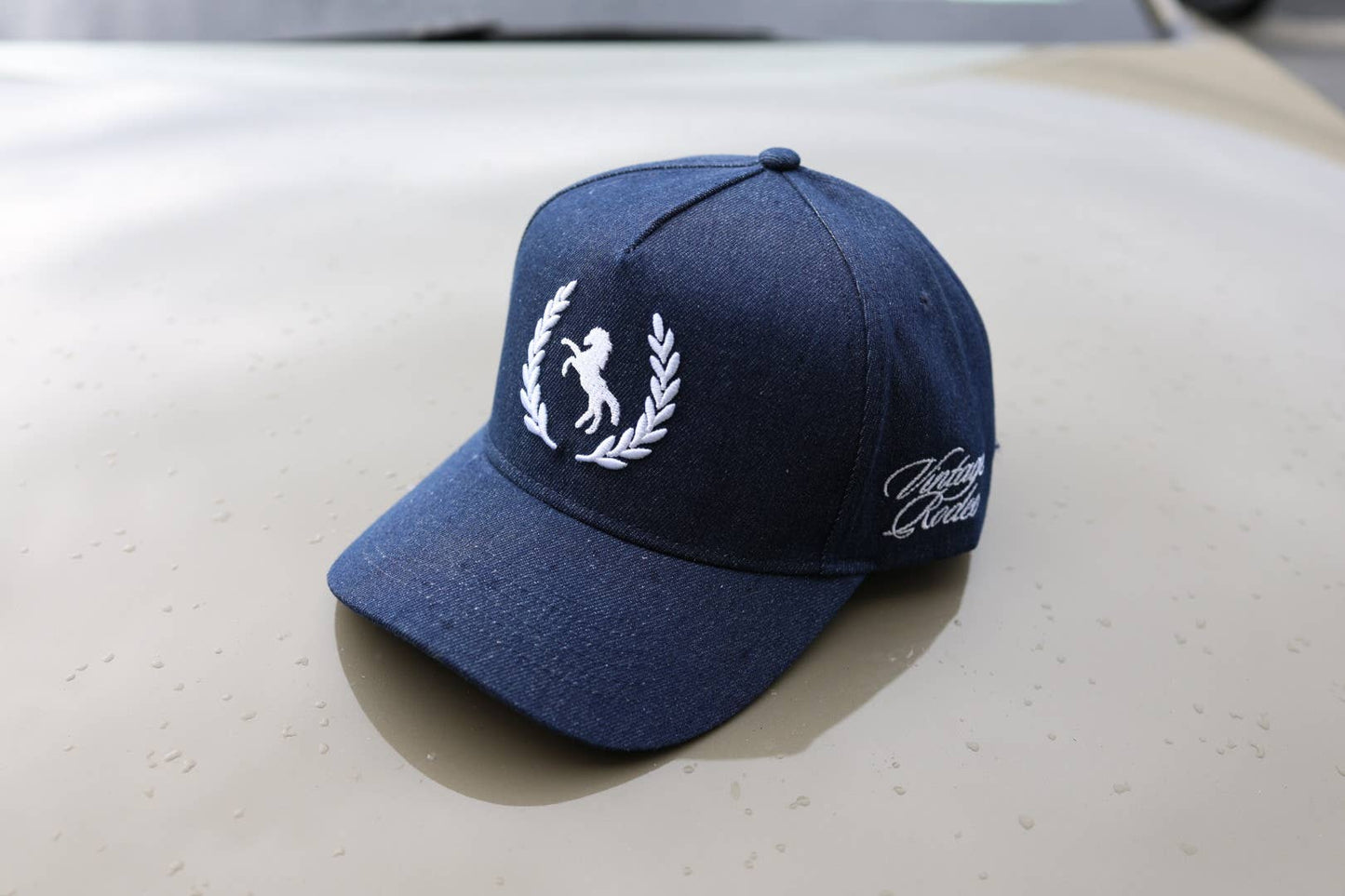 Vintage Rodeo Horse pendant denim hat