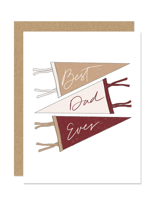 Best Dad Ever Pennant Flag Father's Day Card