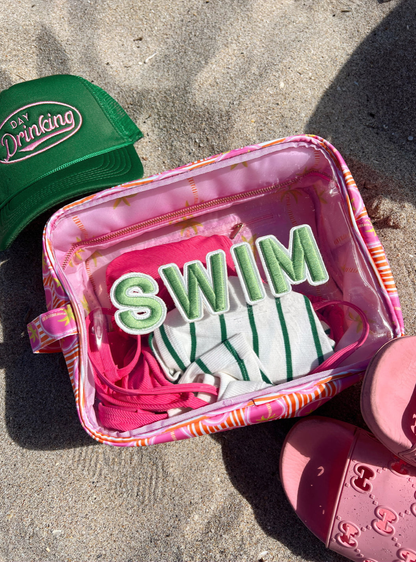 Swim Pink Palms - Clear XL
