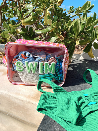 Swim Pink Palms - Clear XL