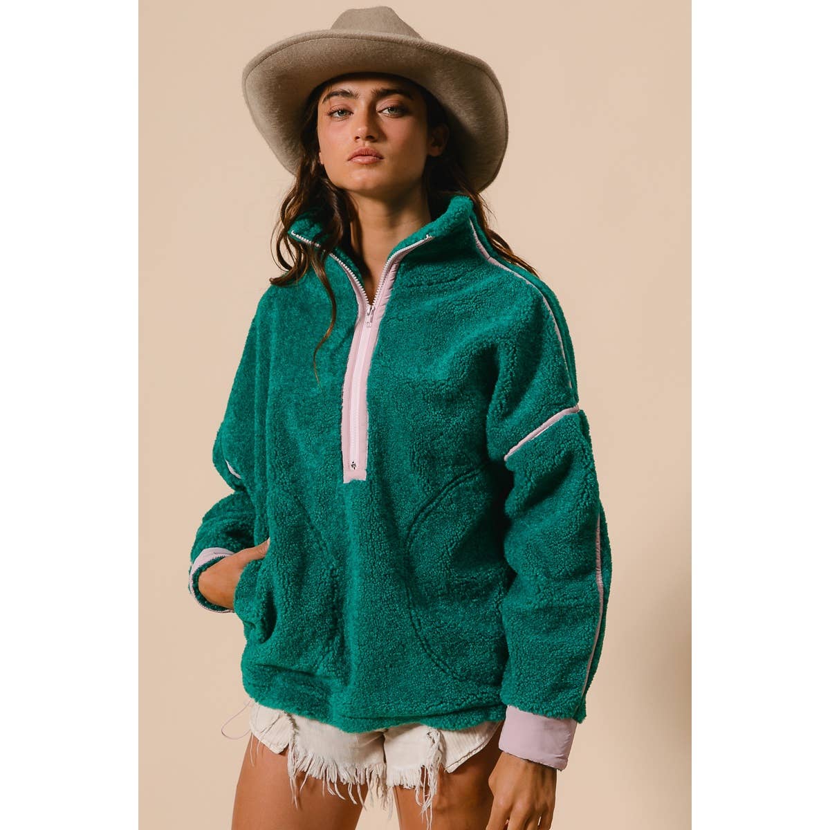 HALF ZIP UP SHERPA JACKET