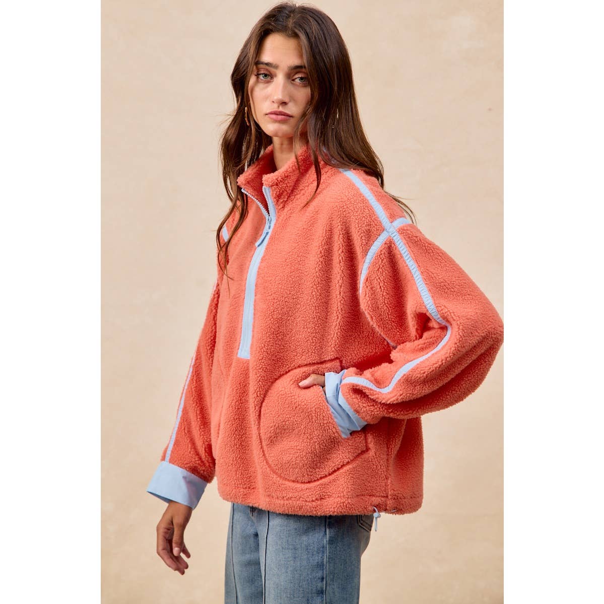 HALF ZIP UP SHERPA JACKET