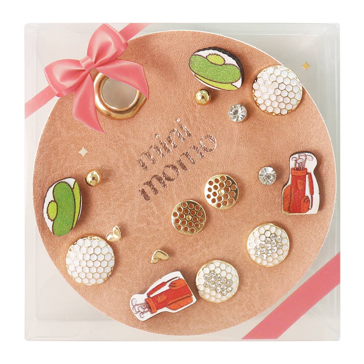 Golf Stud Earrings Multipack
