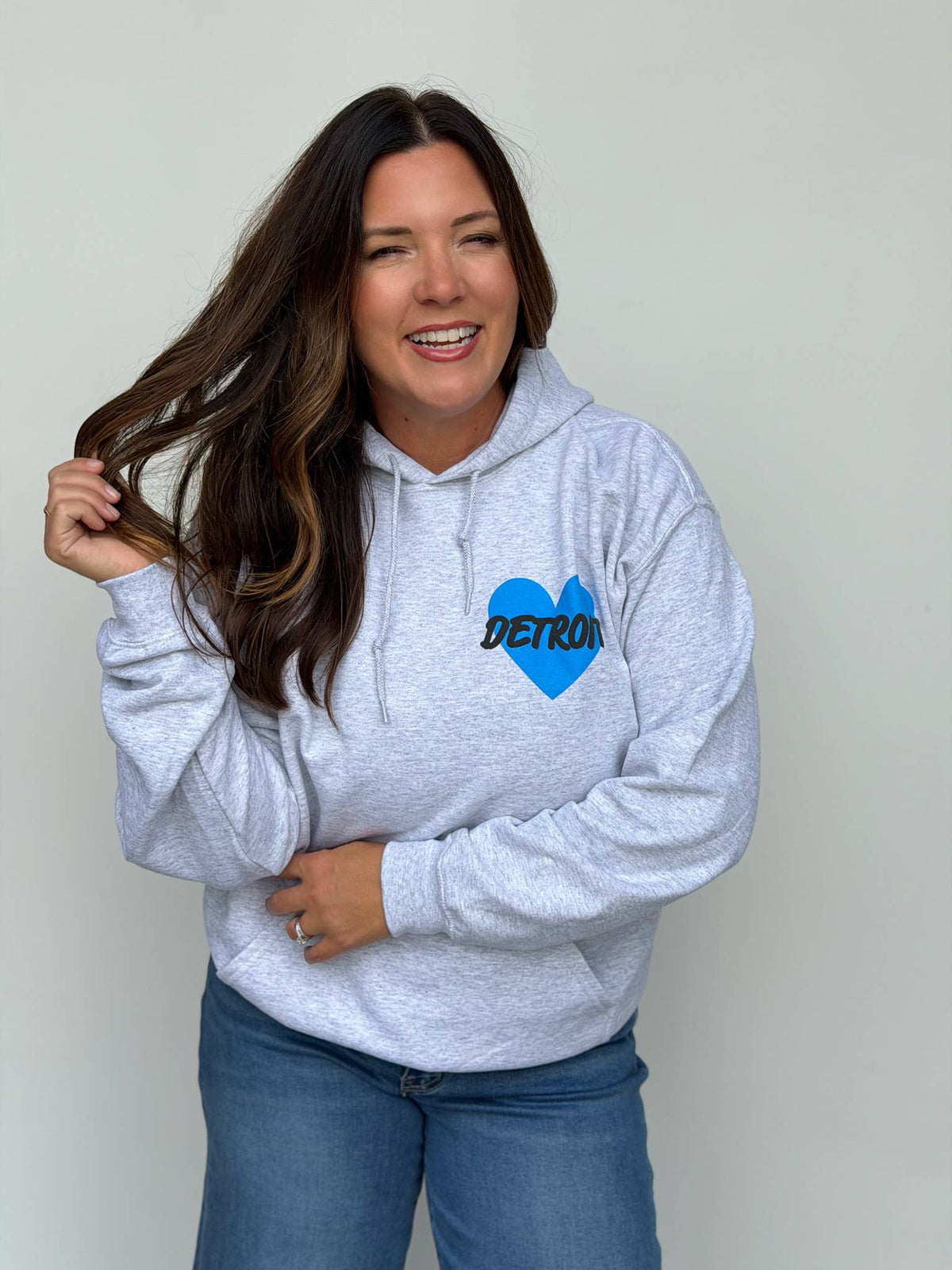 Detroit Heart Puff Print Hoodie