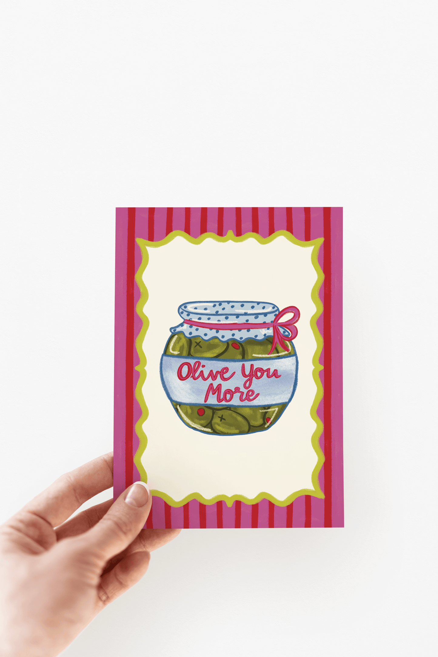 Olive You More Valentine's Day Love Romance Greeting Card