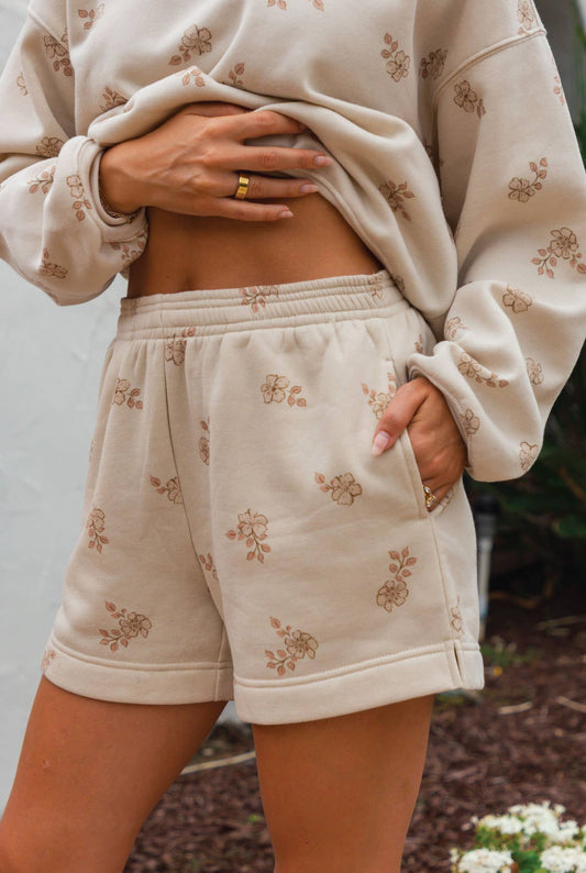 Floral Print Sweat Shorts