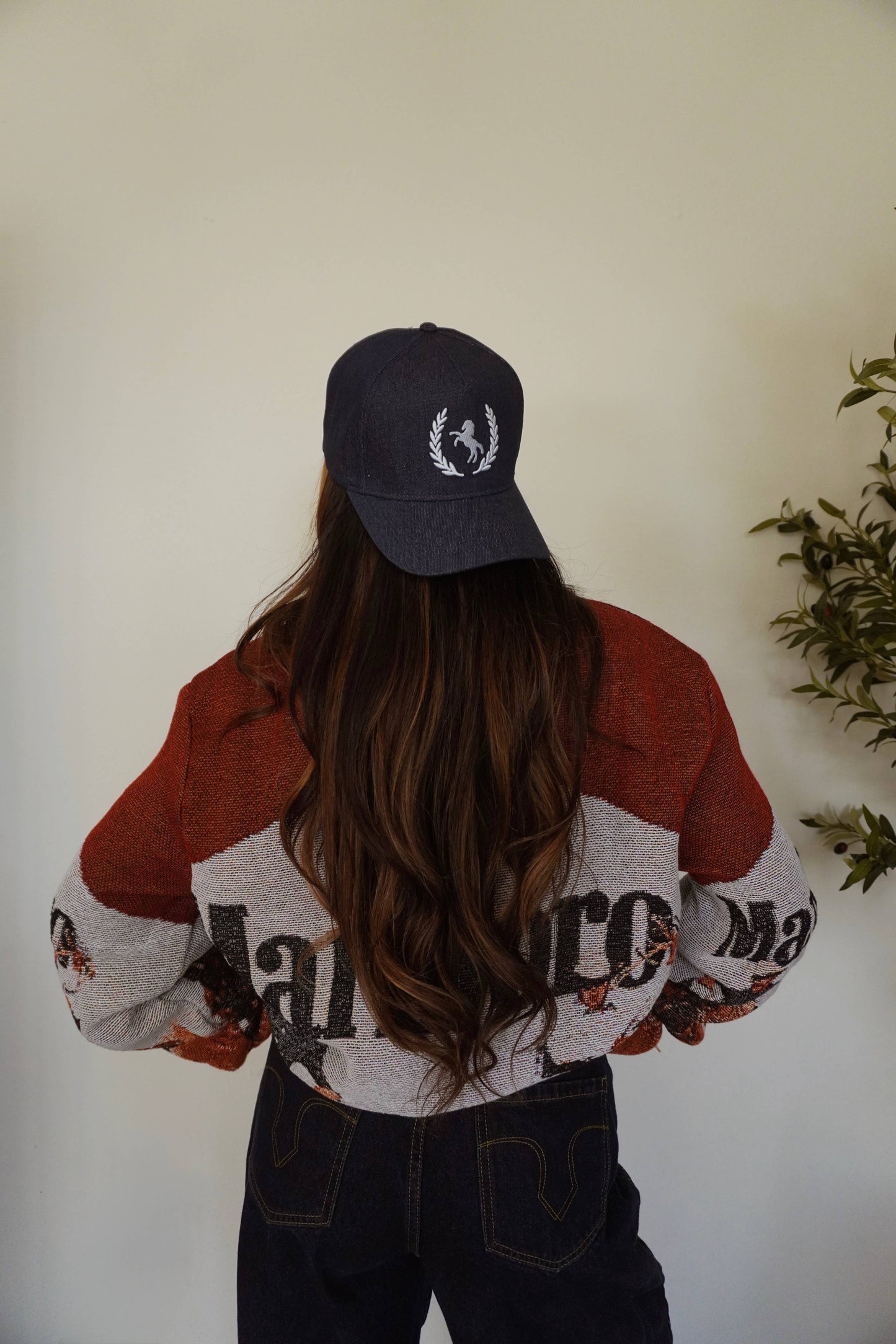 Vintage Rodeo Horse pendant denim hat