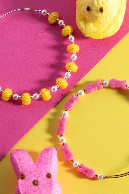 PEEPS® Bunny Beaded Bangle: Gold