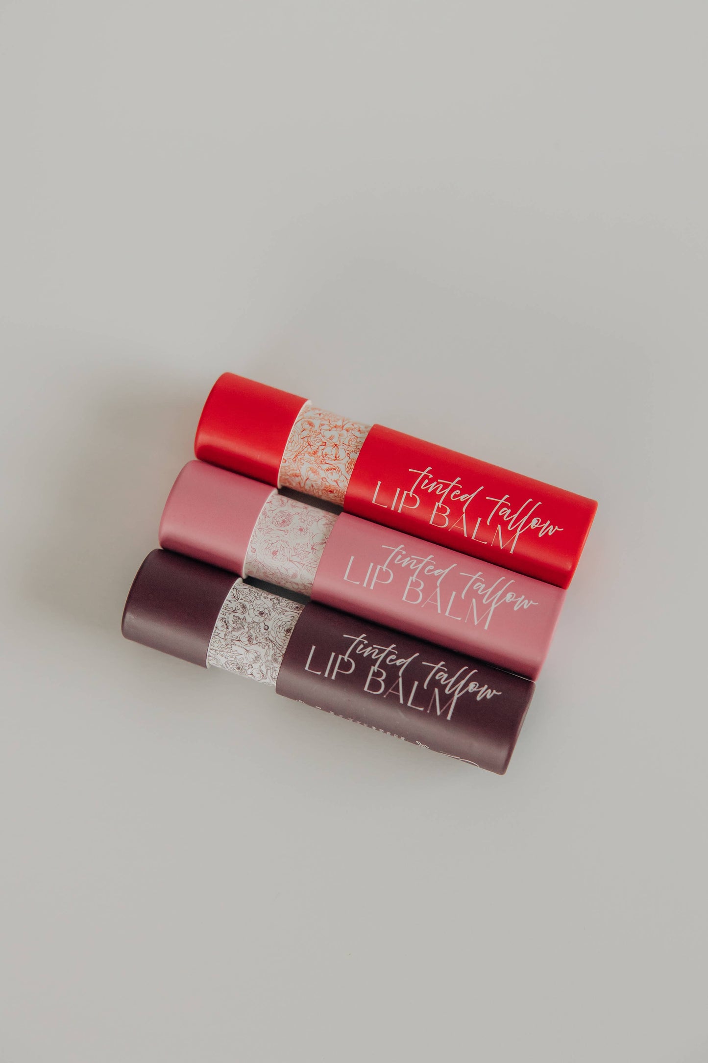 Tinted Tallow Lip Balm: Variety Pack (7x pink 7x mauve 6x red)