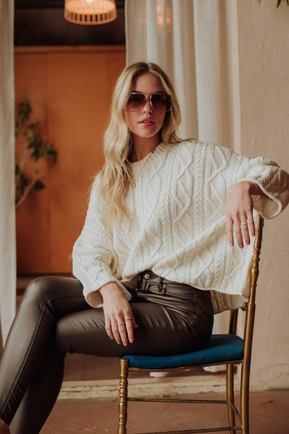 Ivory Cable Knit Sweater