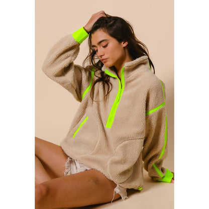 HALF ZIP UP SHERPA JACKET