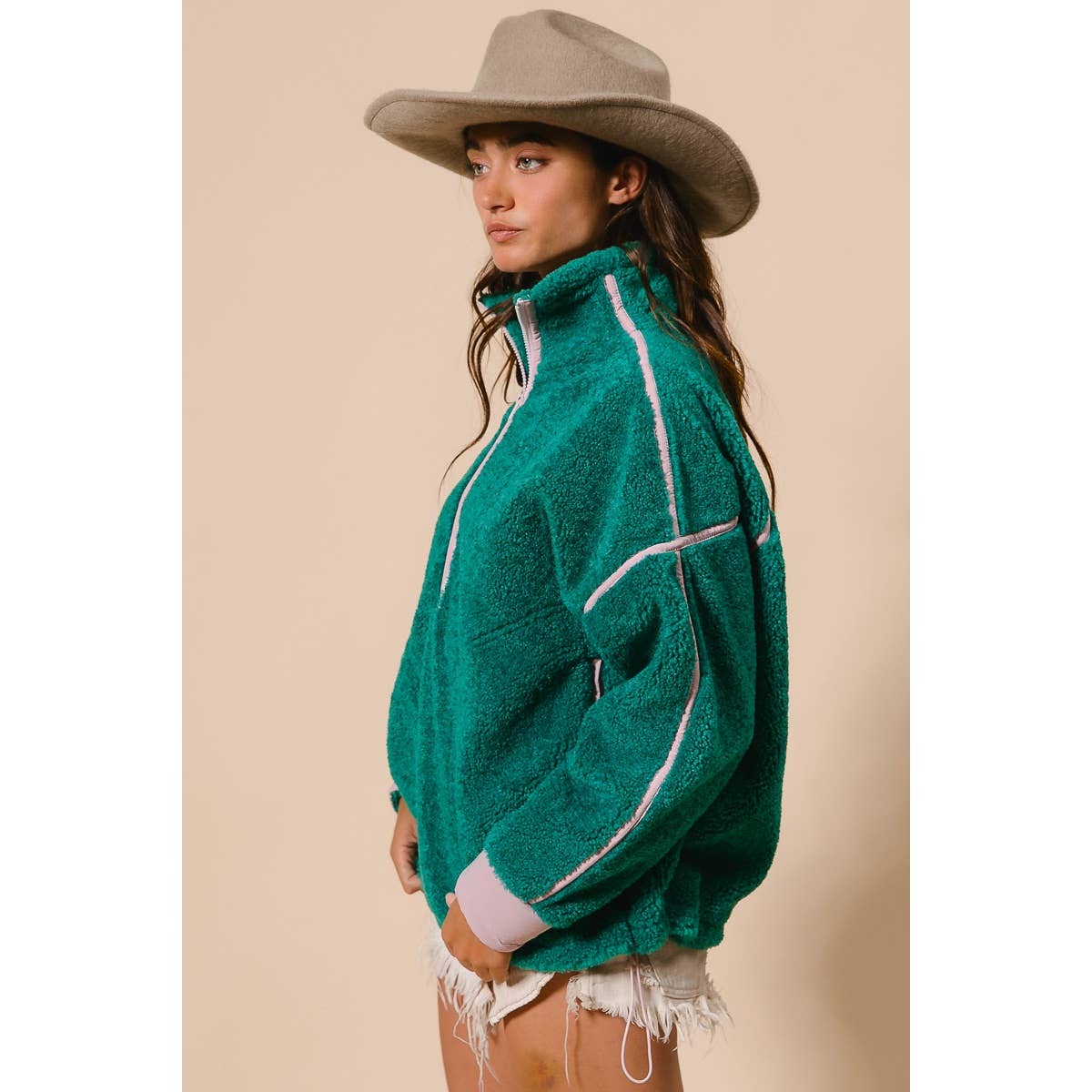 HALF ZIP UP SHERPA JACKET