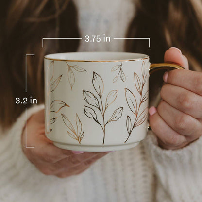 Green Floral Coffee Mug