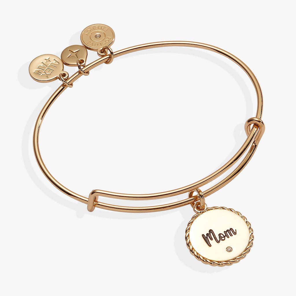 Mom Charm Bangle: Gold