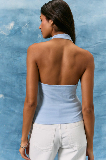 American Flag Embroidered Halter Tank