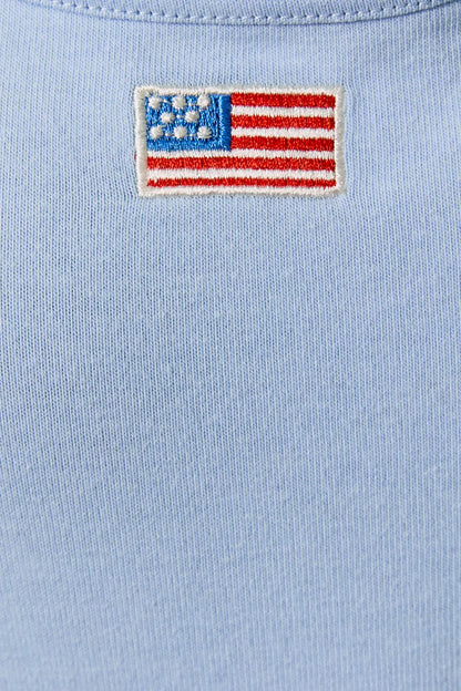 American Flag Embroidered Halter Tank