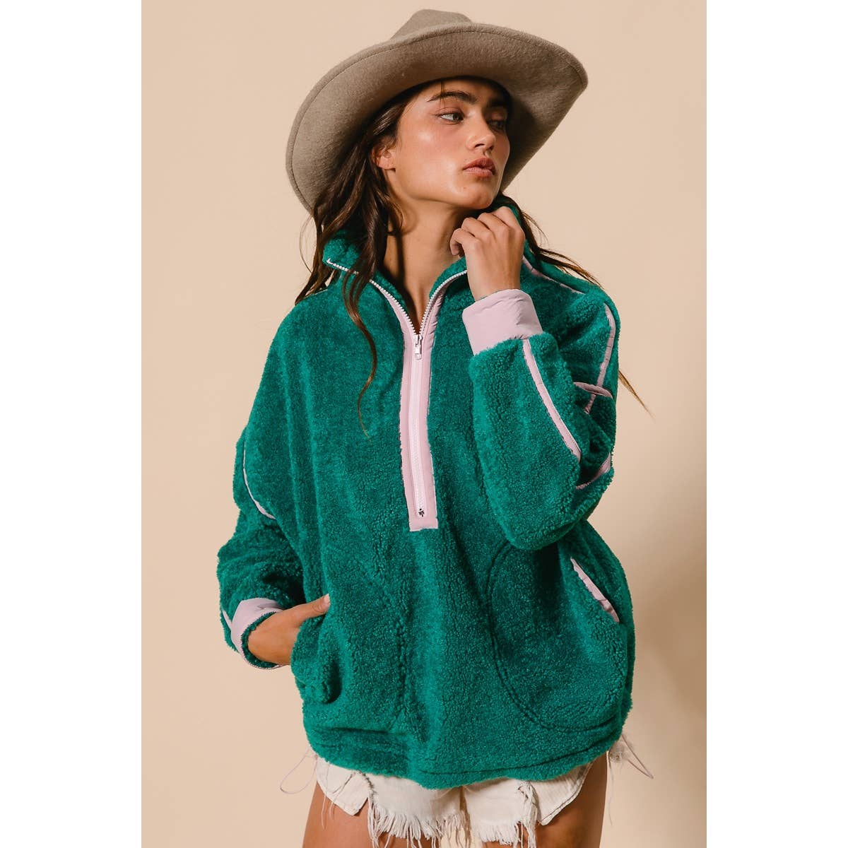 HALF ZIP UP SHERPA JACKET