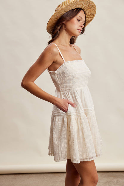 Lace Tiered Mini Dress