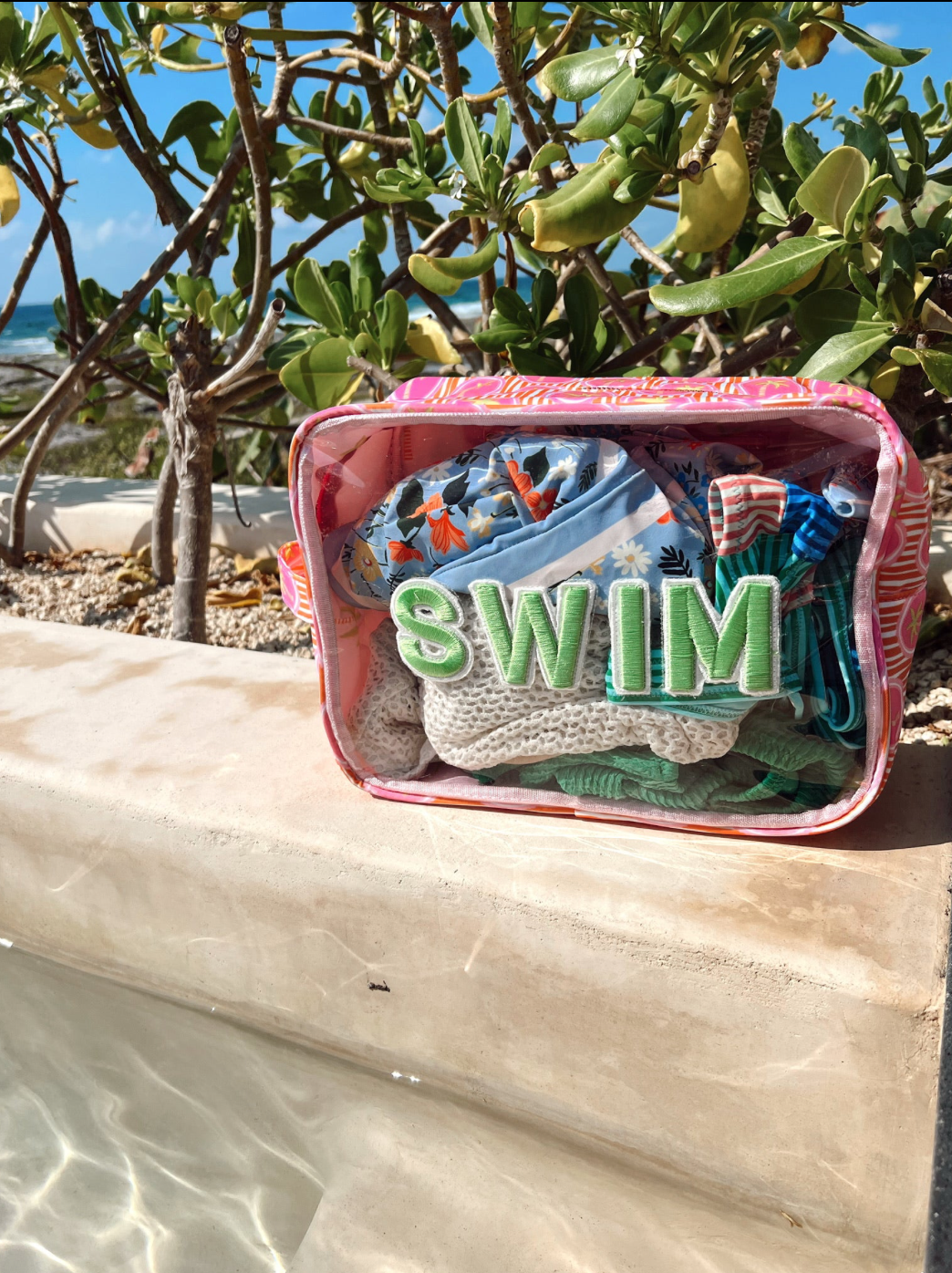 Swim Pink Palms - Clear XL
