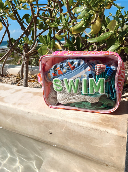 Swim Pink Palms - Clear XL