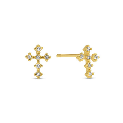 Multi Cross Velvet Set/3 Stud Gift Set: Gold