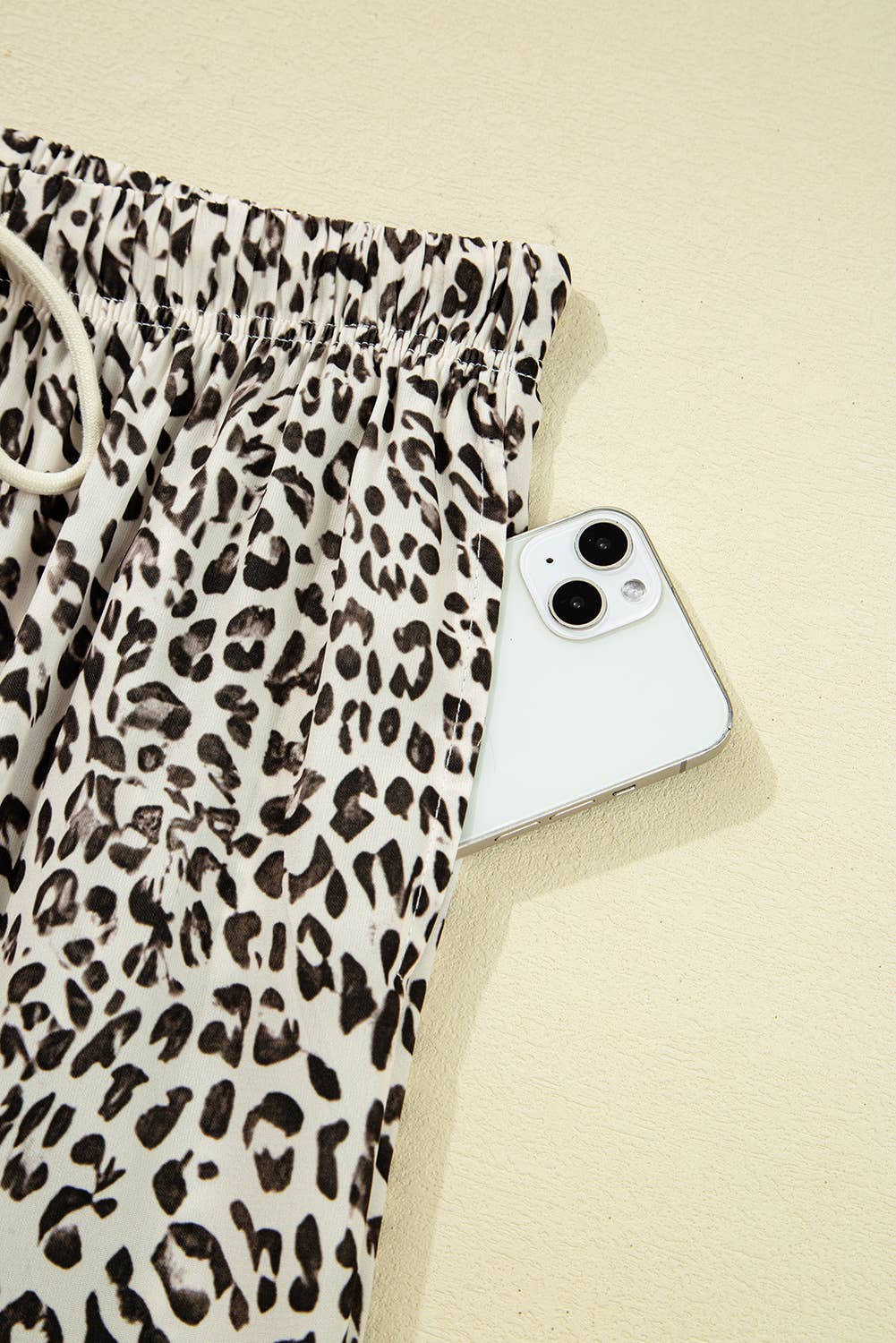 Jovanna | Leopard Drawstring Elastic Waistband Loose Pants