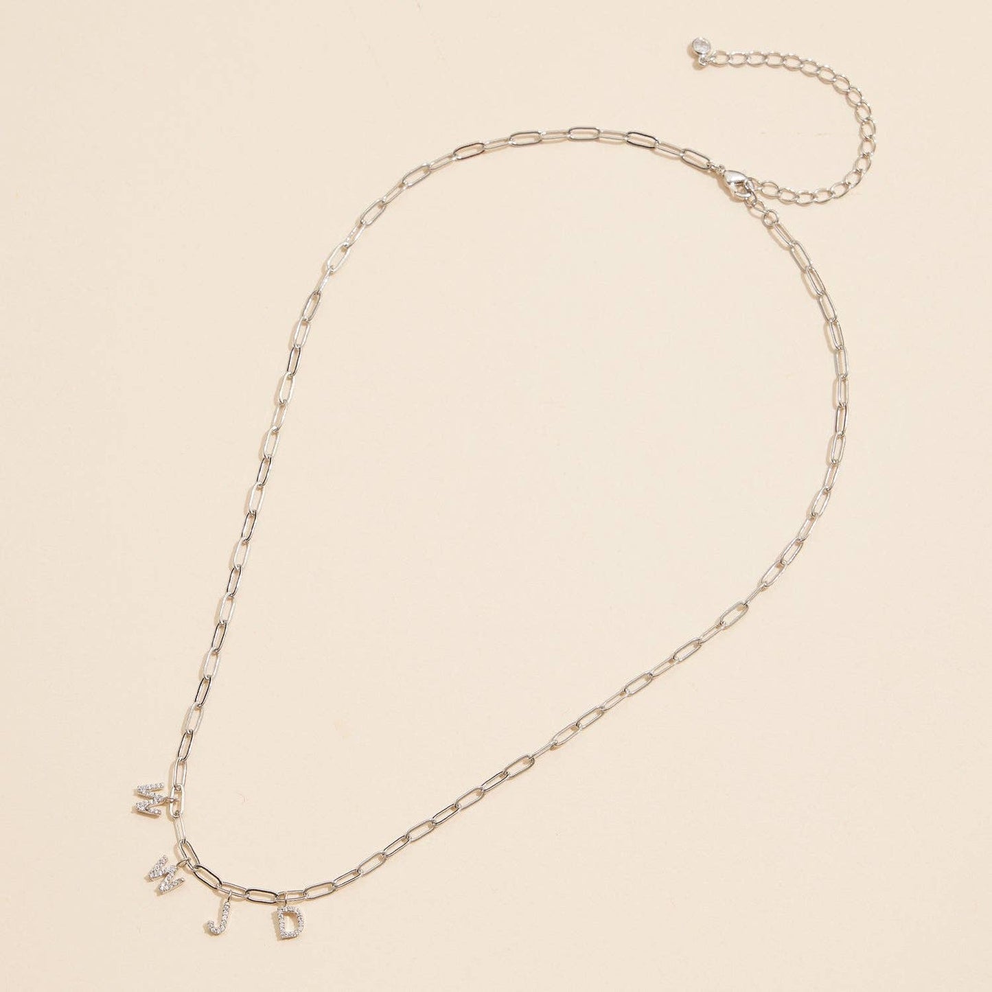 WWJD Cubic Zirconia Necklace | 18K Gold Dipped Faith Necklace