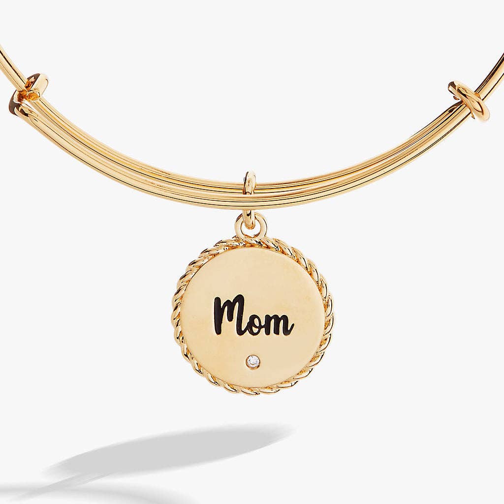 Mom Charm Bangle: Gold