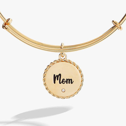 Mom Charm Bangle: Gold