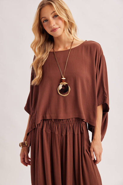 BOHO OVERSIZED DOLMAN TOP AND BALLOON LEG PANTS SET