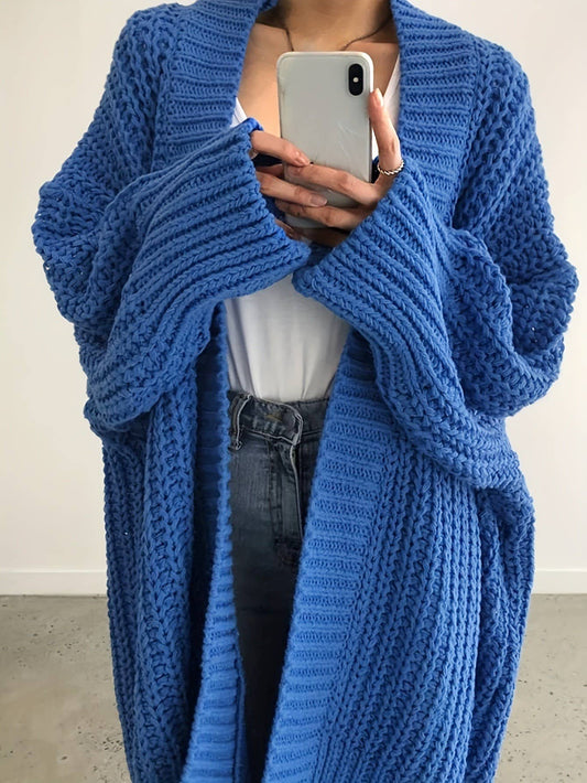 Slouchy Open Front Chunky Cardigan