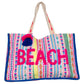 BEACH Tasseled Oversized Women's Tote Bag