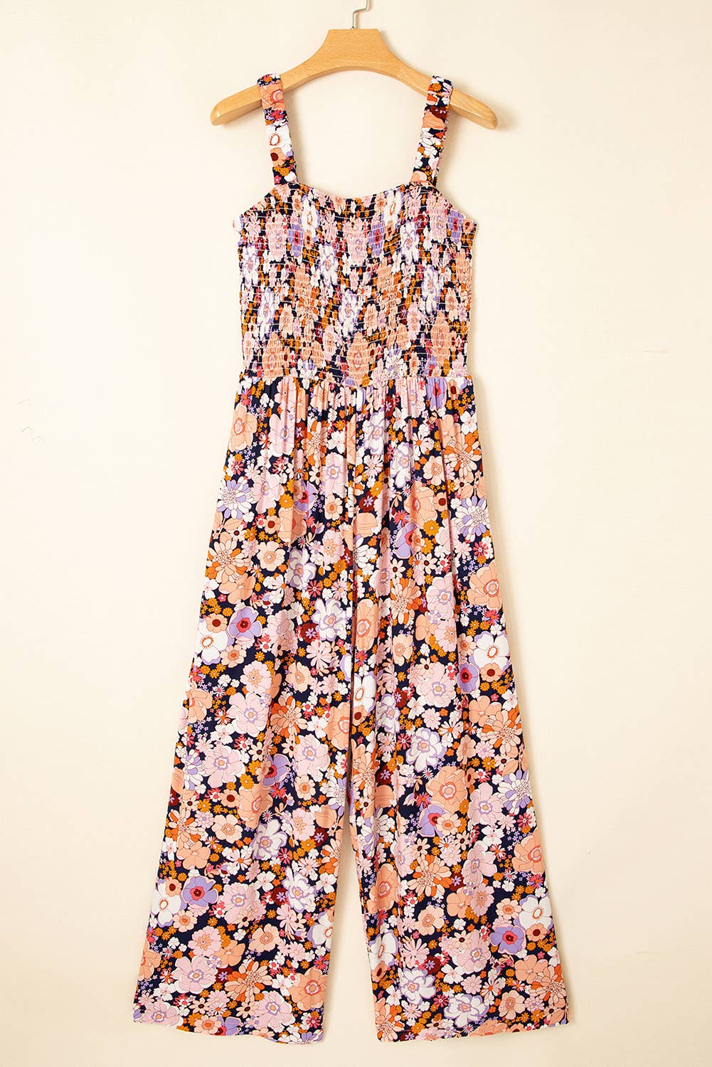 Roxane | Floral Smocked High Waist Square Neck Jumpsuit
