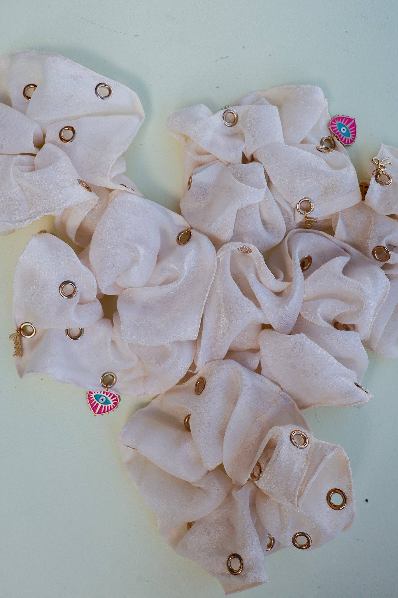 GROMMET JUMBO SCRUNCHIE: WITH CHARMS