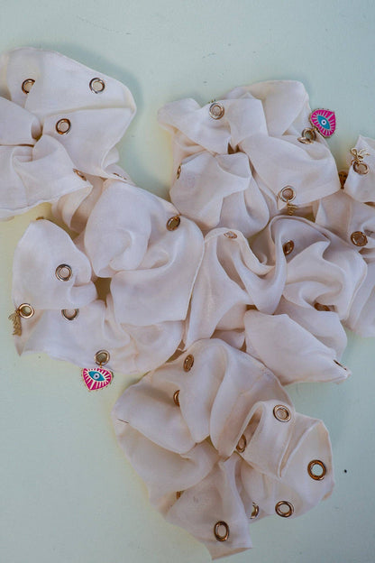 GROMMET JUMBO SCRUNCHIE: WITH CHARMS