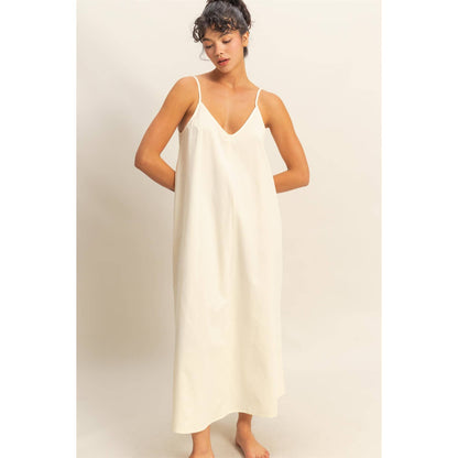 Dyed V-Neck Loose Maxi Dress