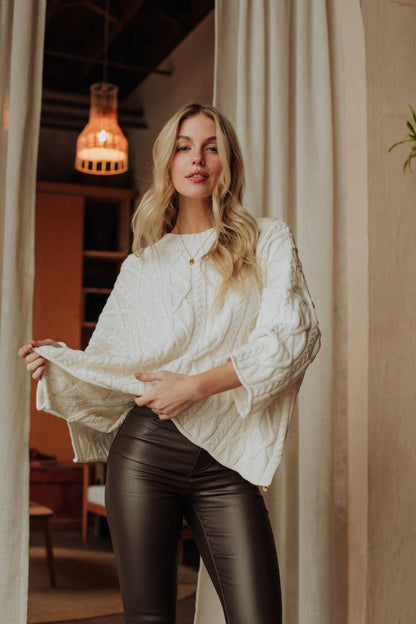 Ivory Cable Knit Sweater