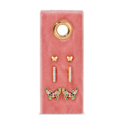 Butterfly Velvet Stud Set