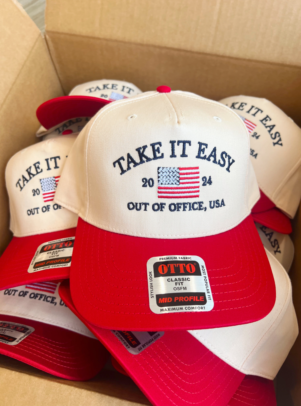Take It Easy 2024 Vintage Trucker Hat