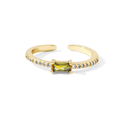 Just A Touch Of Color Pavé Adjustable Ring