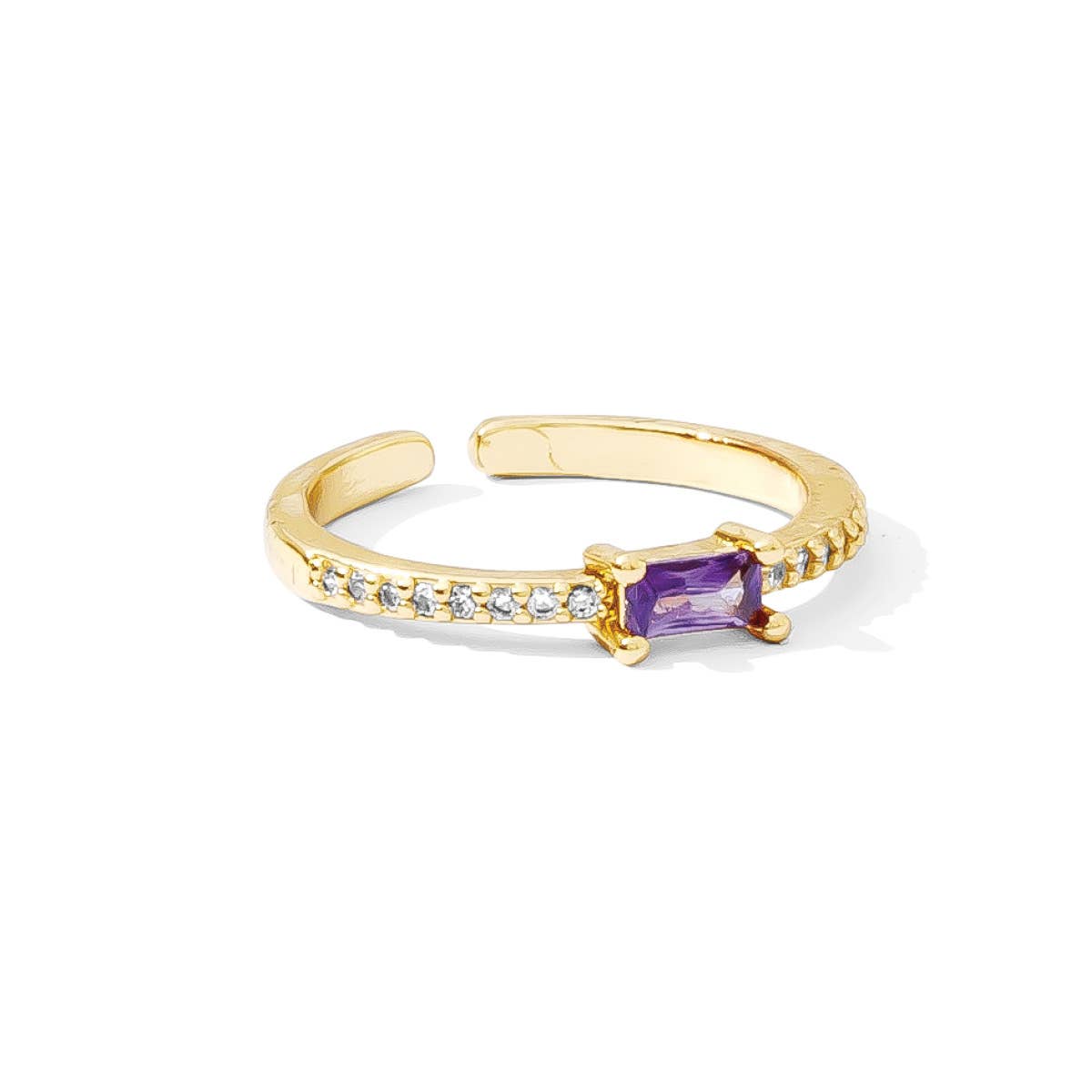 Just A Touch Of Color Pavé Adjustable Ring