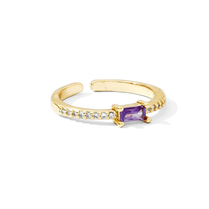 Just A Touch Of Color Pavé Adjustable Ring